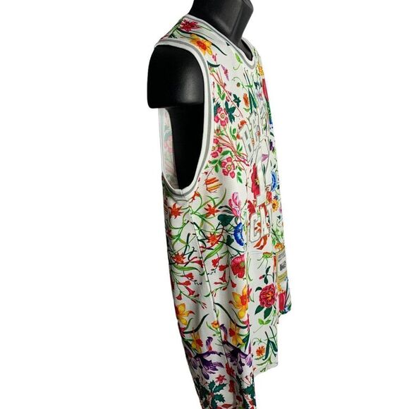 Throwback Bel Air Academy Jersey L White Floral Will Smith Fresh Prince Applique - Picture 3 of 8